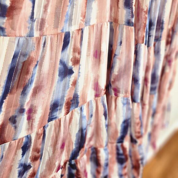 Storia Boutique Tiered Midi Length Whimsy Fairy Dress Tie shoulder size Medium - Picture 9 of 9